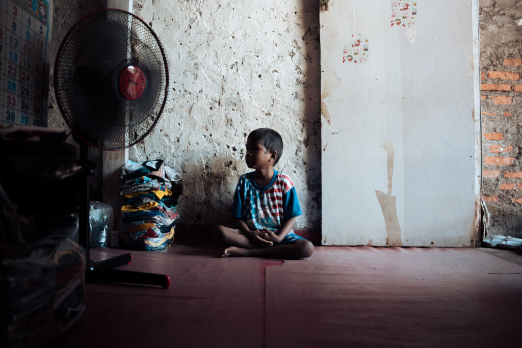 Kafi in his humble home